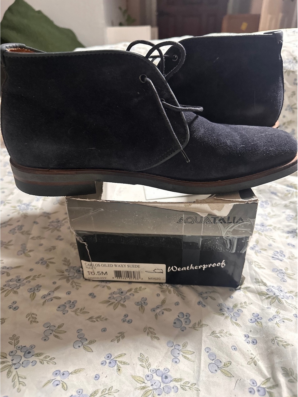 Aquatalia Carlos Oiled Waxy Suede Weatherproof Chukka Boots,